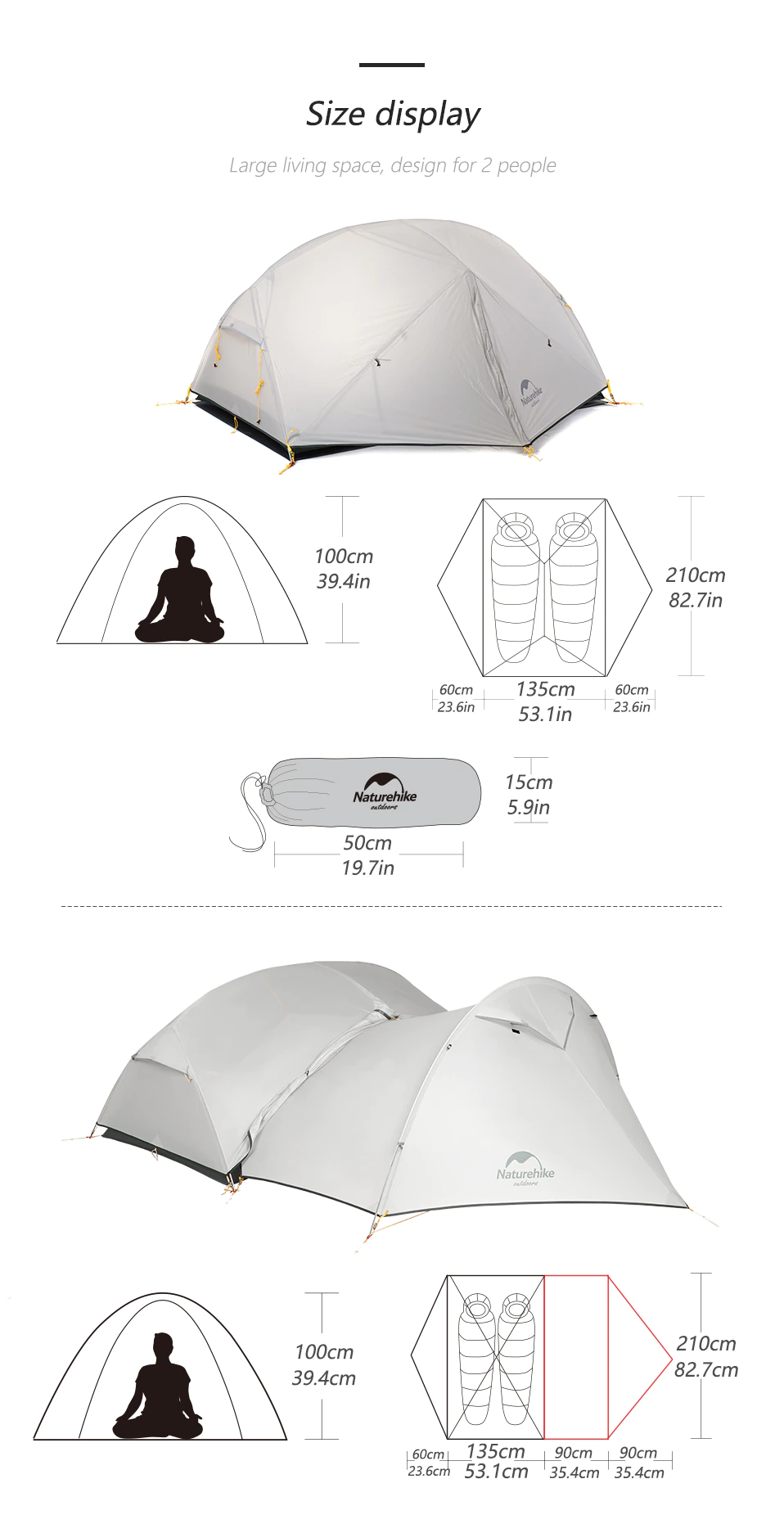 Cheap Goat Tents  Mongar Tent 2 Person Ultralight Travel Tent Double Layer Waterproof Tent Backpacking Tent Outdoor Hiking Camping Tent Tents 